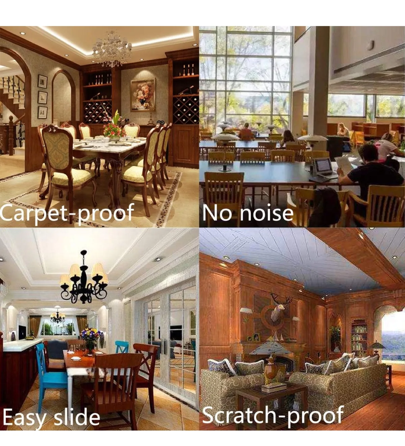 Set of 4 Clear Furniture Feet Protectors with Felt Pads image indicator(3)