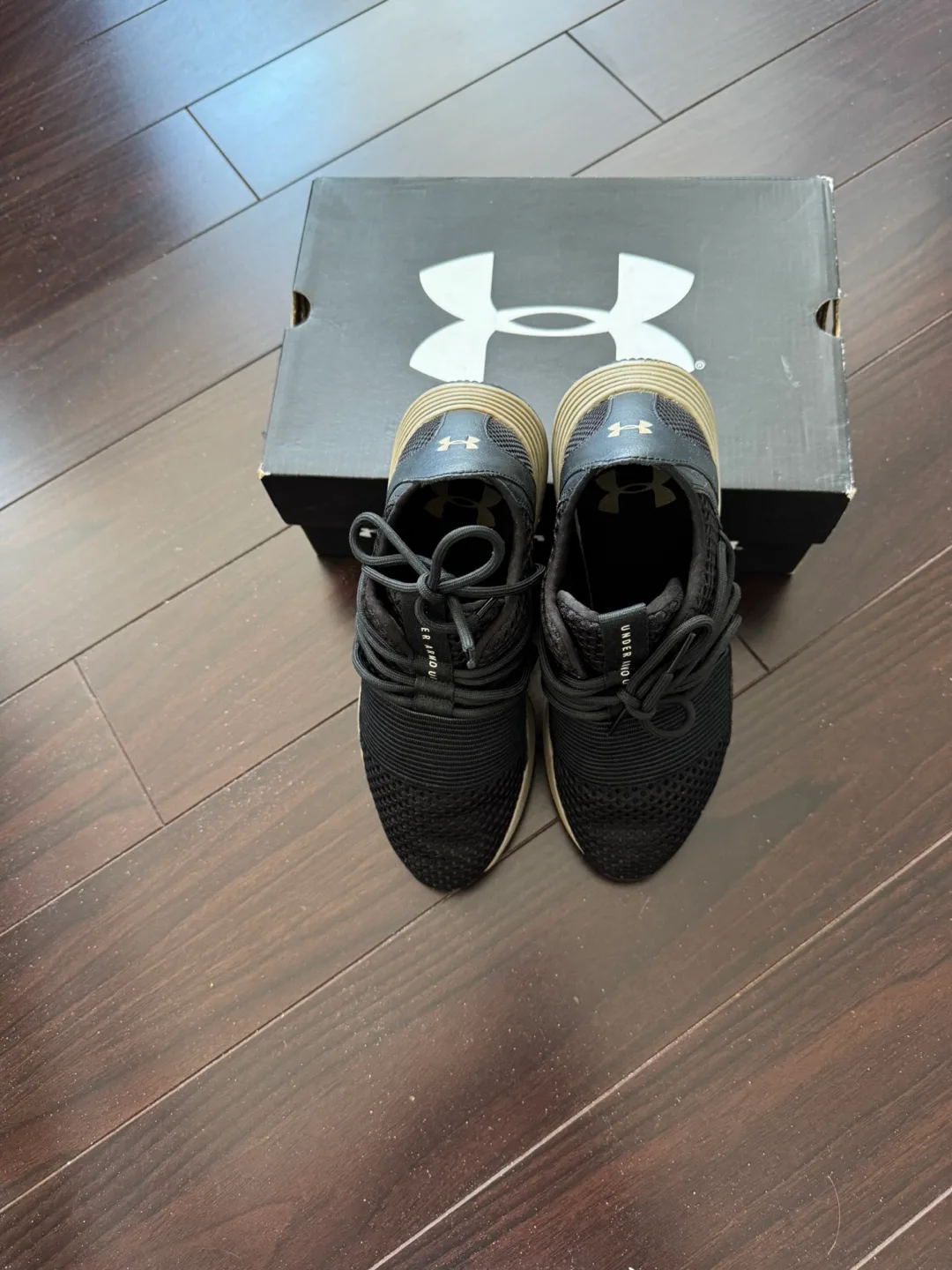 Under Armour Women's Black & Gold Slip-On Sneakers image indicator(3)