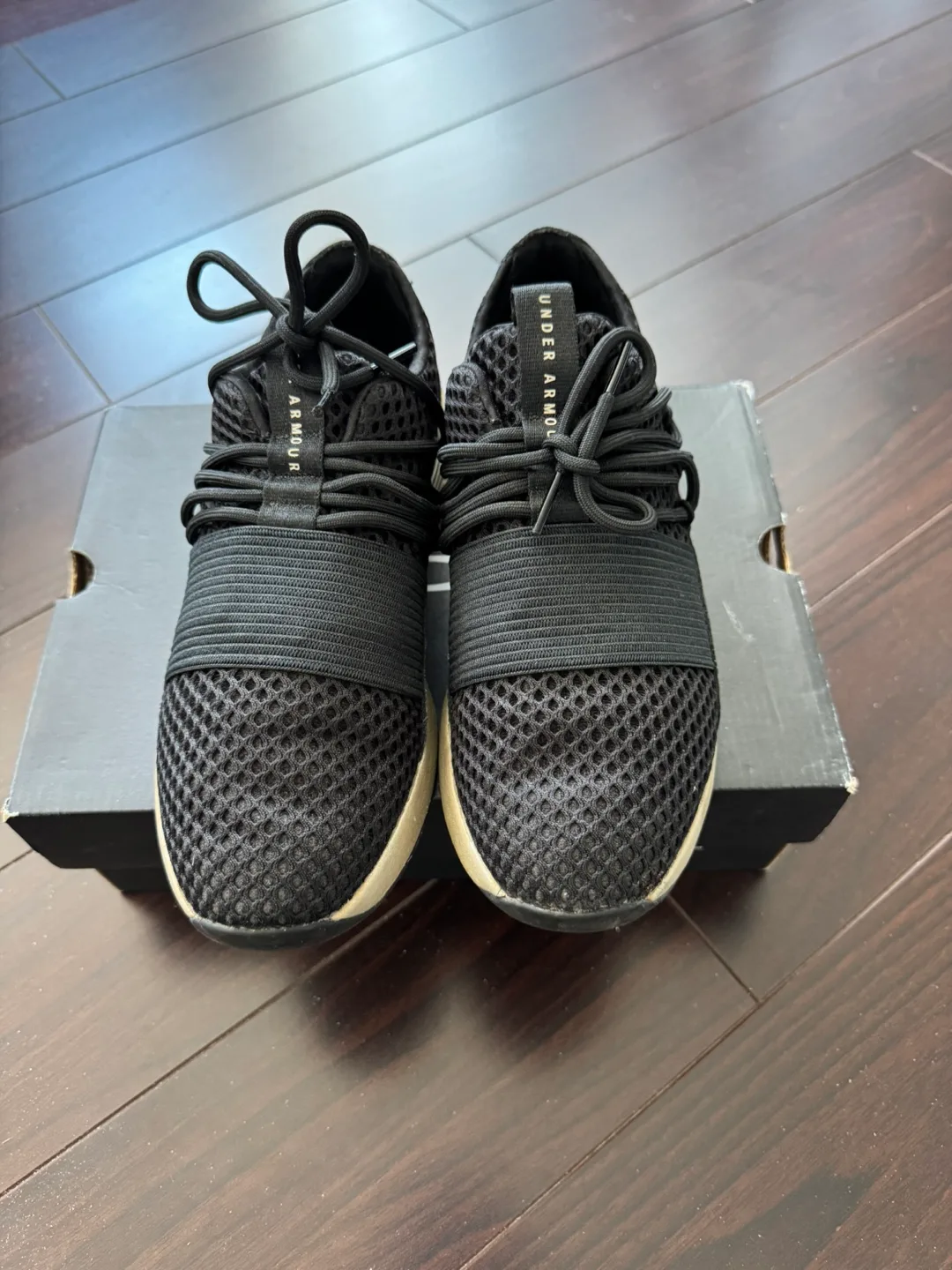 Under Armour Women's Black & Gold Slip-On Sneakers image indicator(2)