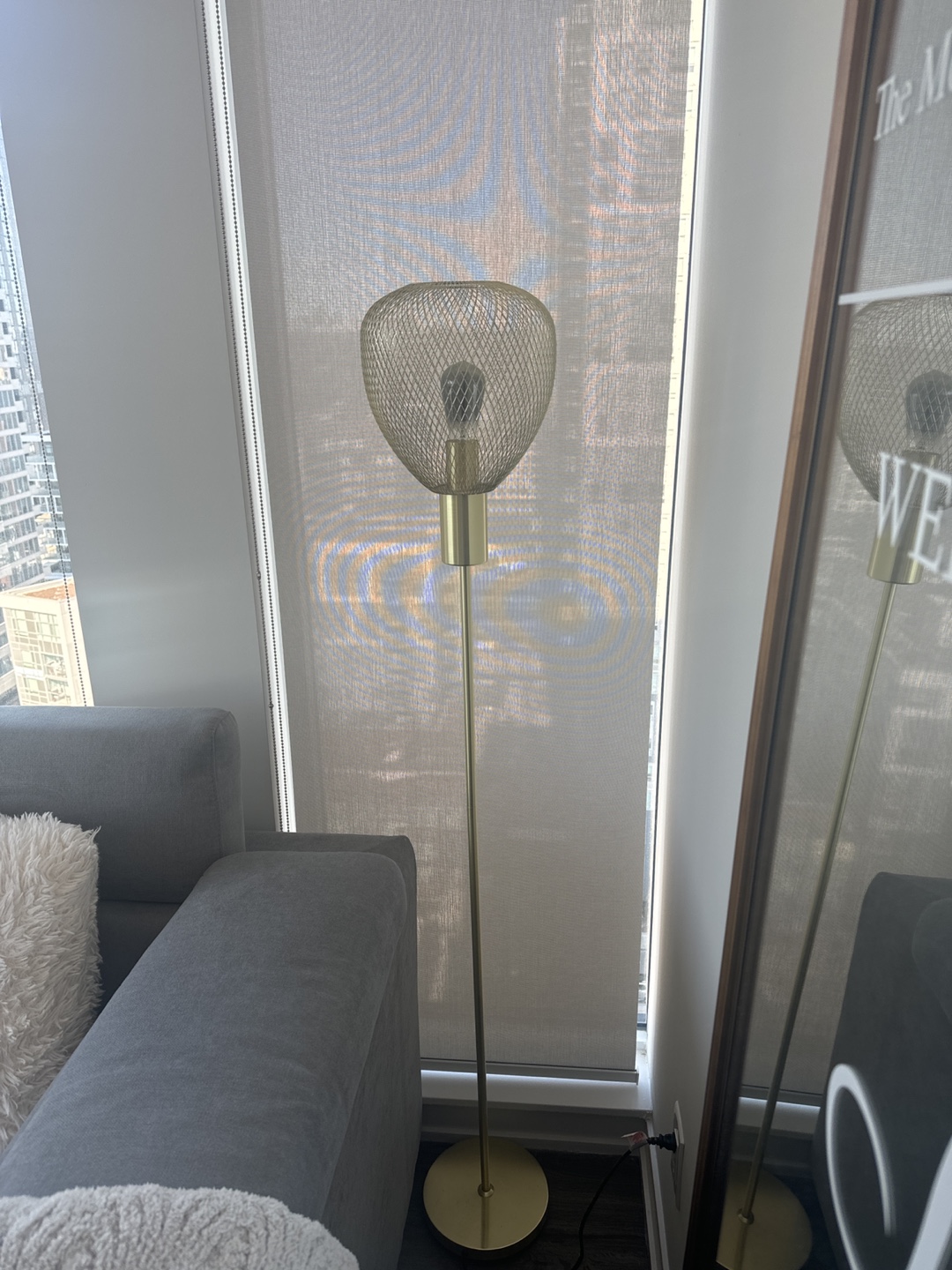Gold Metal Wire Floor Lamp - photo 2
