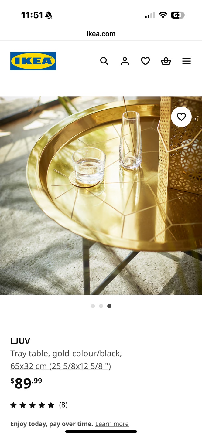 IKEA LJUV Tray Table - Gold/Black - photo 2