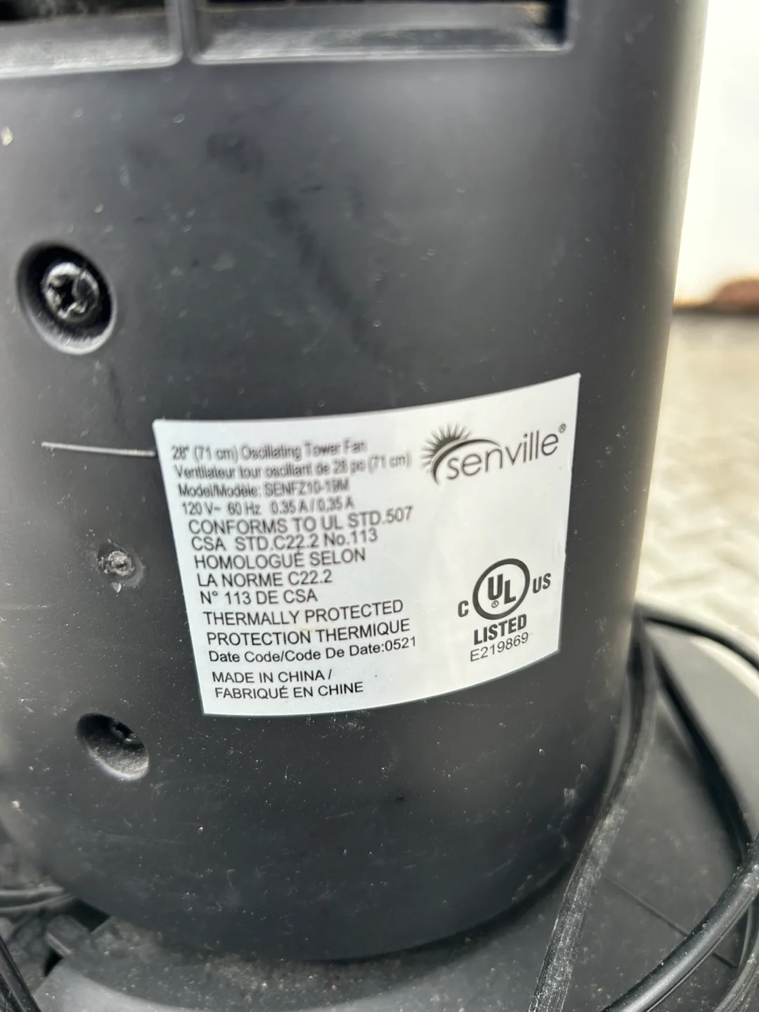 Senville 28" Oscillating Tower Fan image indicator(5)