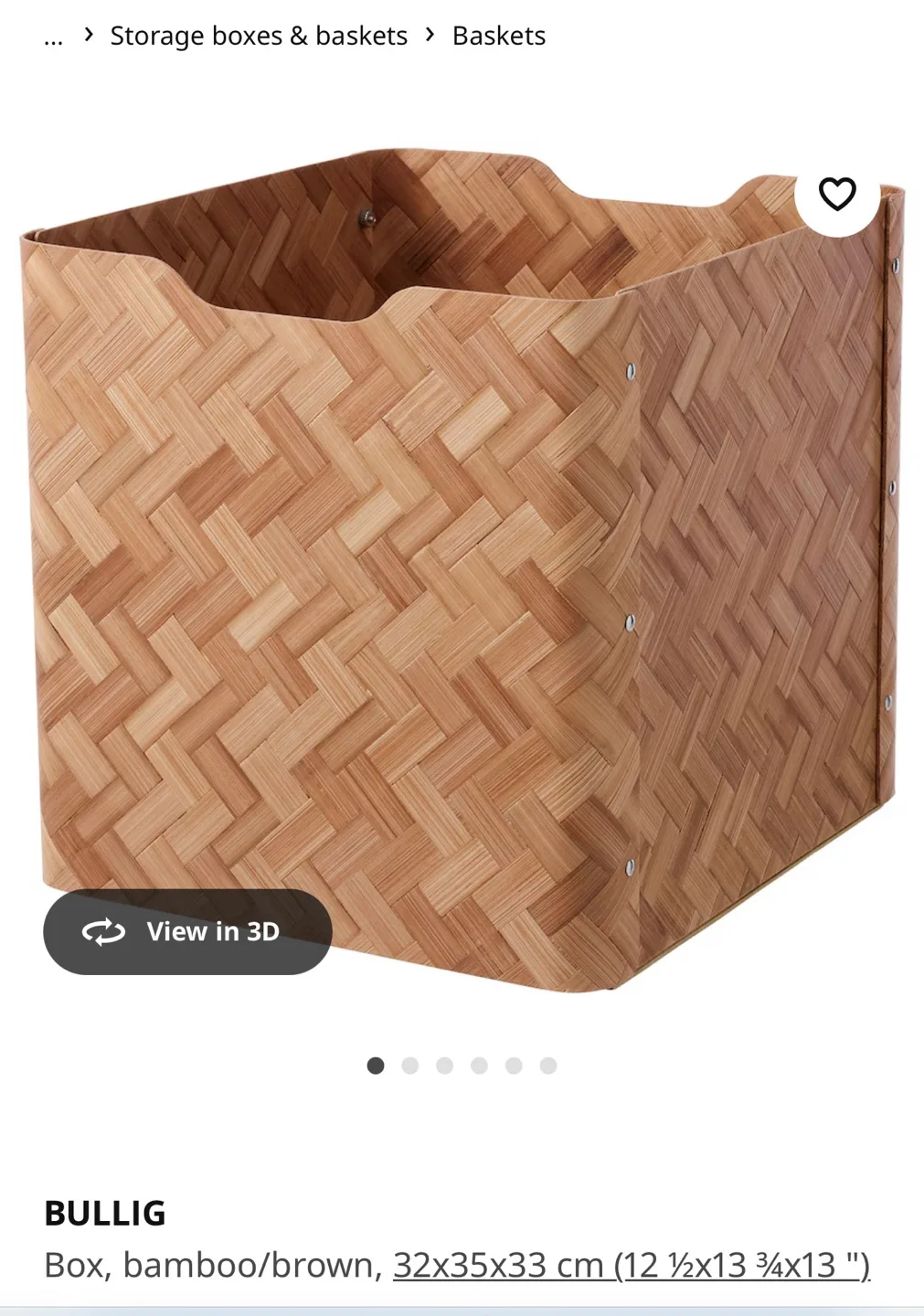 IKEA BULLIG Bamboo Storage Basket image indicator(2)