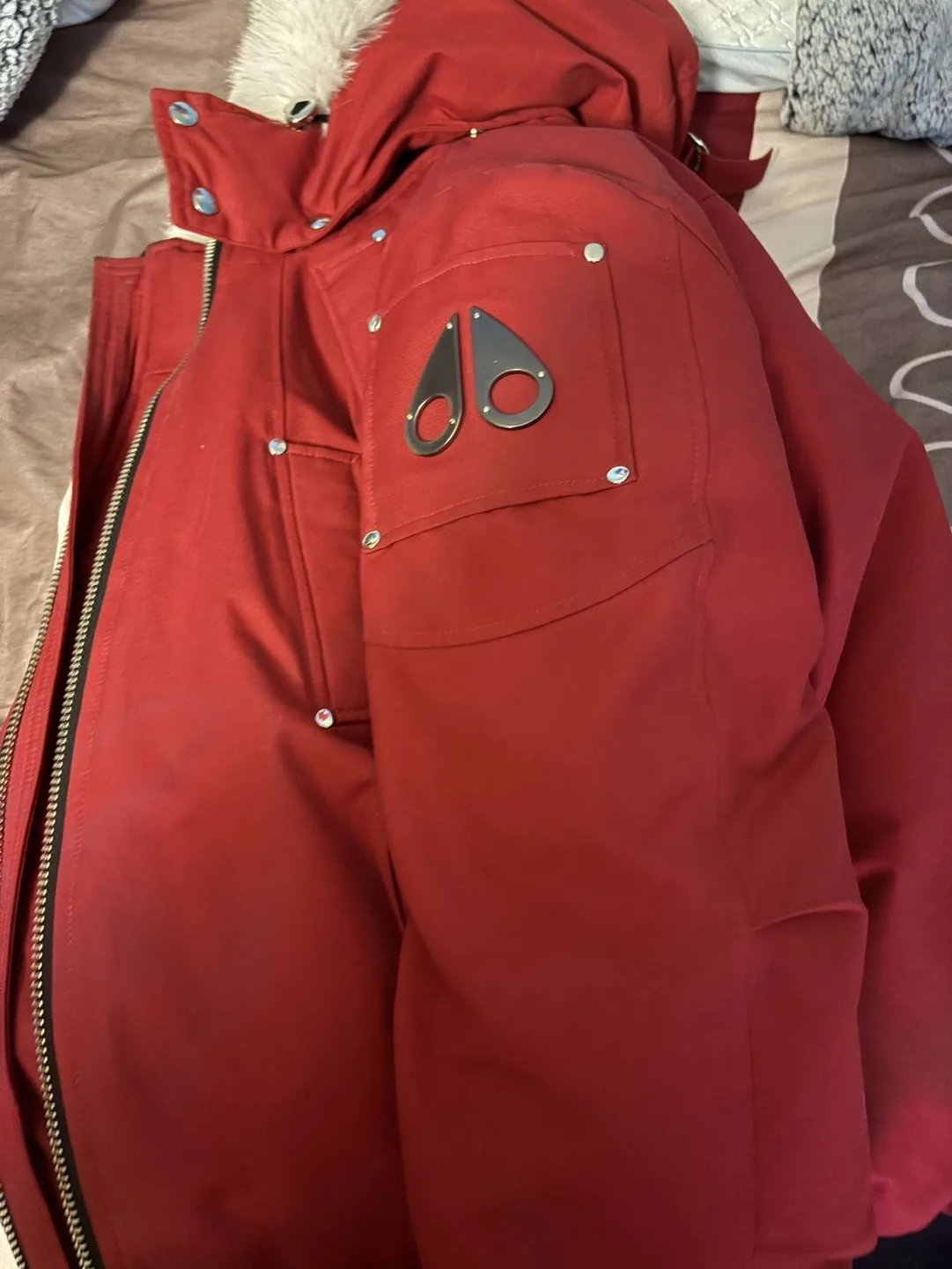 Moose Knuckles Red Bomber Jacket image indicator(2)