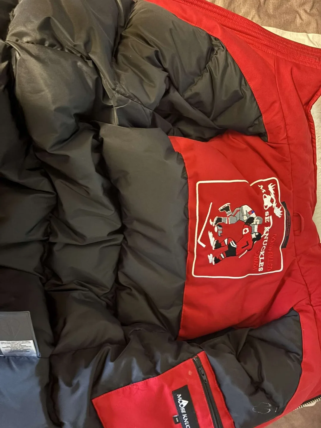 Moose Knuckles Red Bomber Jacket image indicator(3)