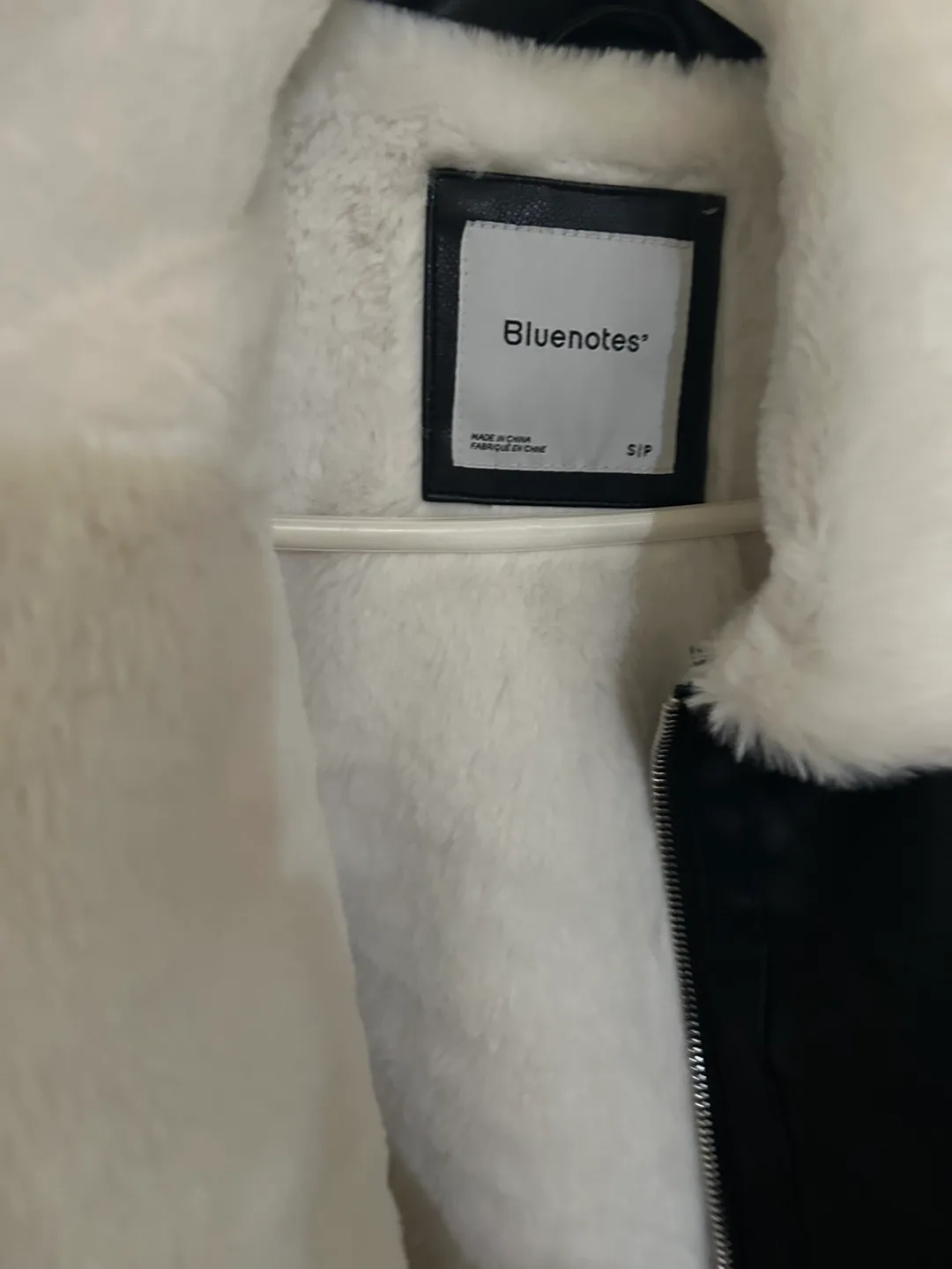 Bluenotes Black Faux Leather Jacket with Faux Fur Trim image indicator(3)