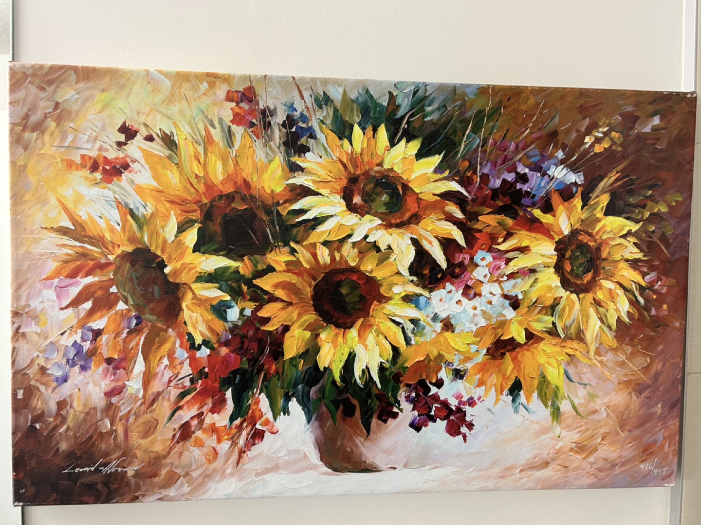Leonid Afremov Sunflower Painting Reproduction
