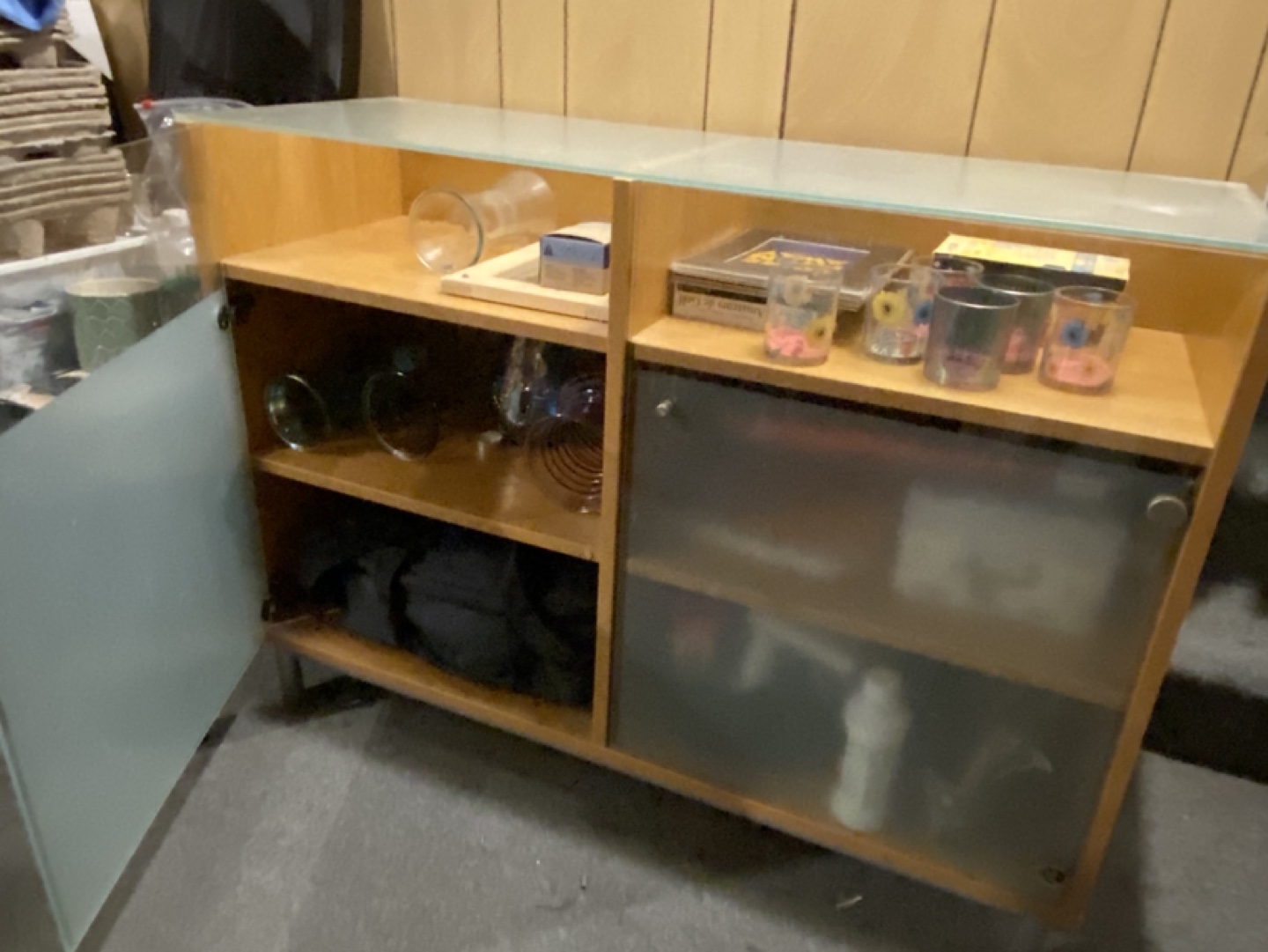 Modern Wooden Cabinet with Glass Doors - photo 2