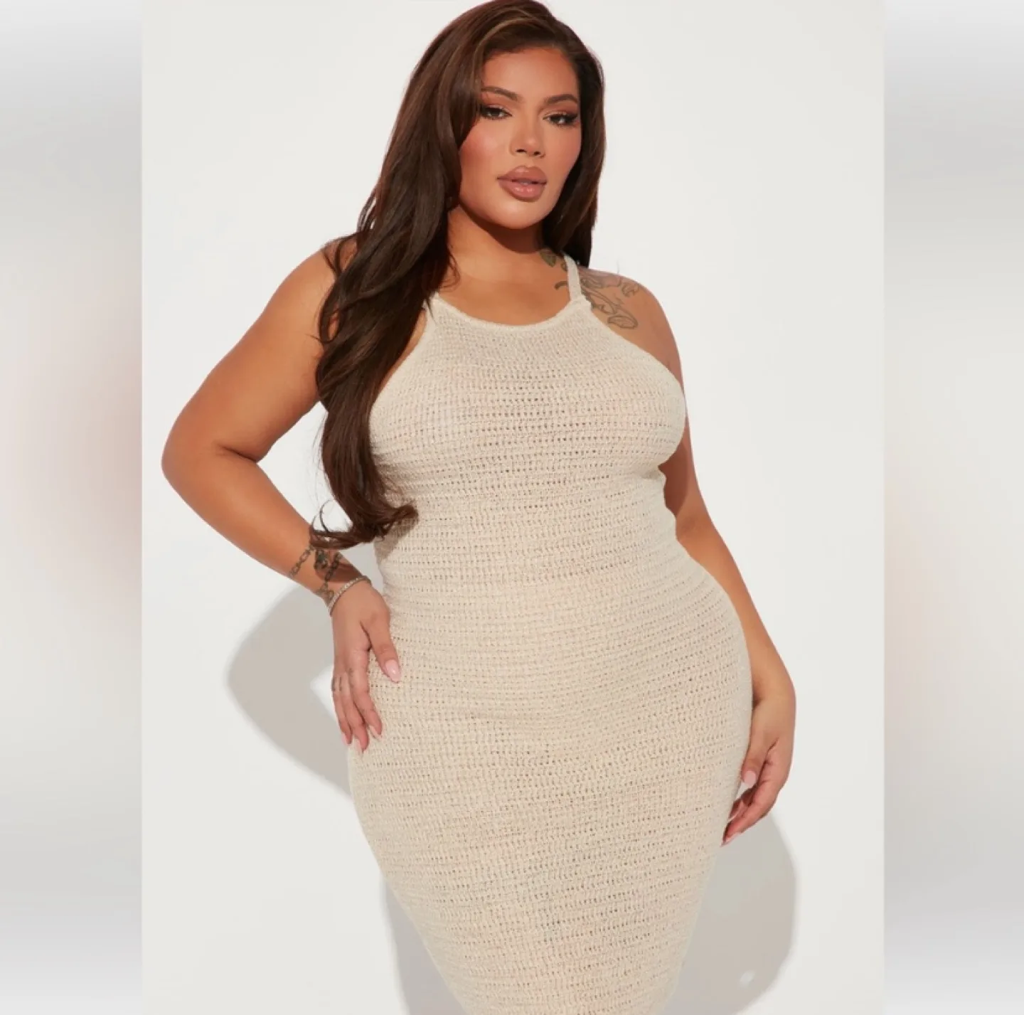 Fashion Nova - Bahamas Mama Crochet Mini Dress - 1X image indicator(2)