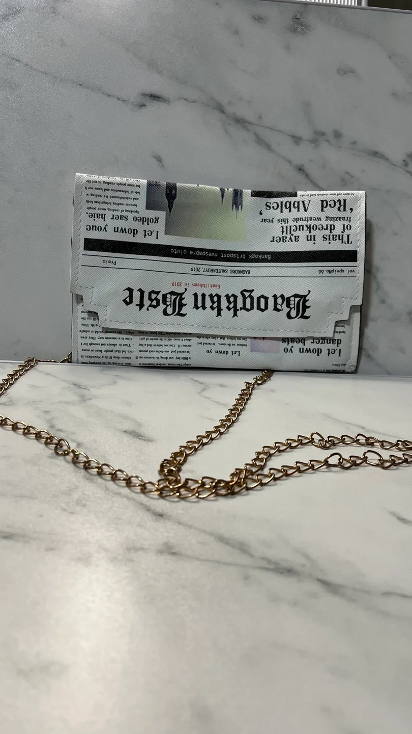 Newspaper Print Crossbody Bag thumbnail