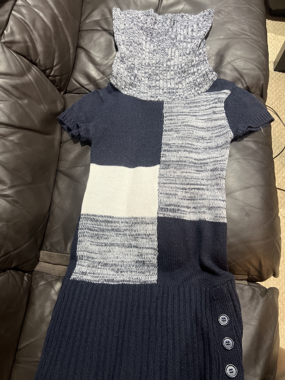 Women's Colour Block Turtleneck Sweater Dress