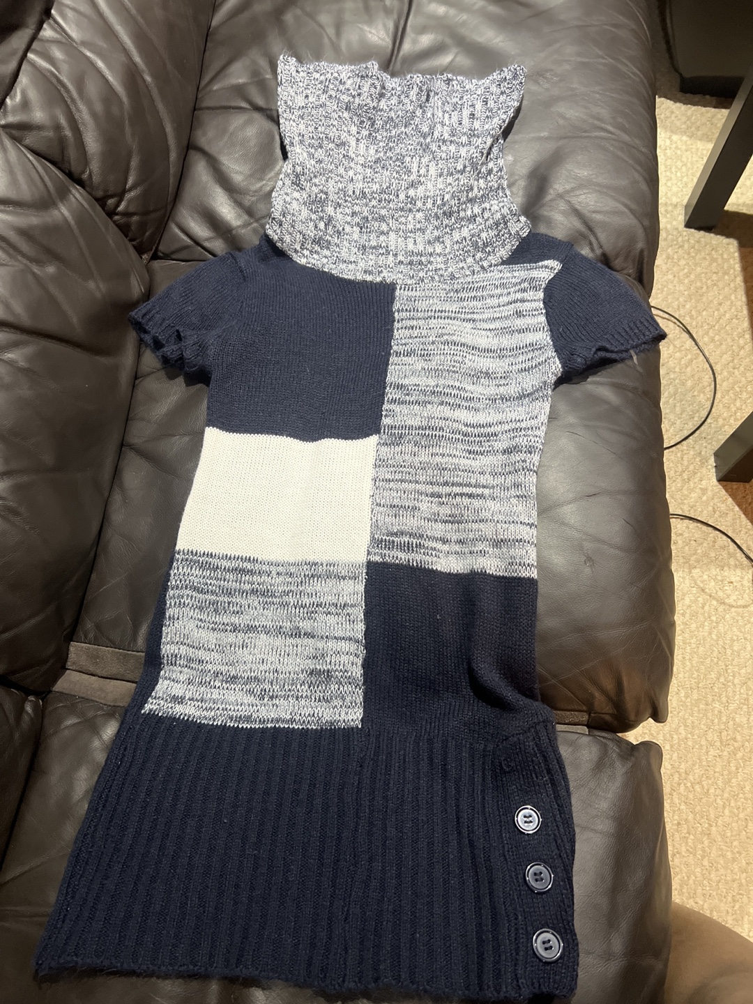 Women's Colour Block Turtleneck Sweater Dress - photo 2