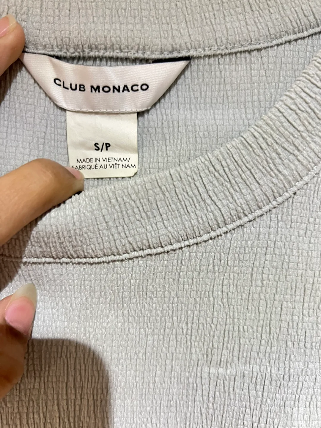 Club Monaco Sage Green Ribbed Knit Top Size Small image indicator(3)