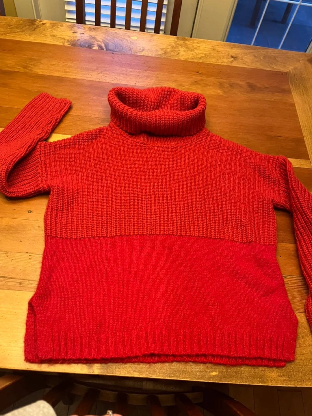 ❤️🧡Red Mock Neck Sweater - Small image indicator(2)