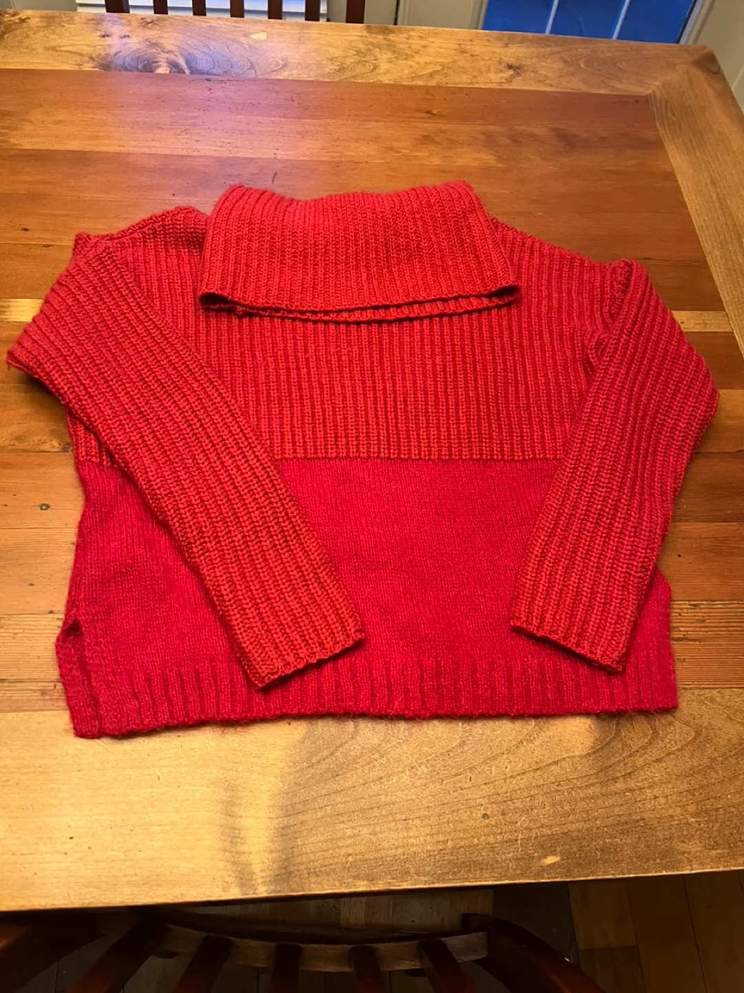 ❤️🧡Red Mock Neck Sweater - Small image indicator(3)