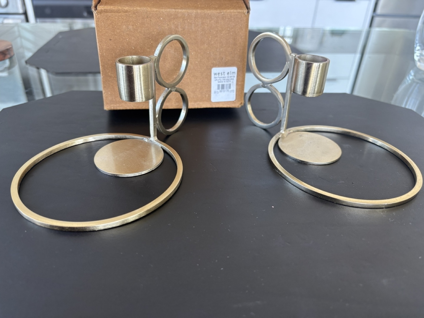 🏈 West Elm Metal Candle Holders (Set of 2) - photo 2