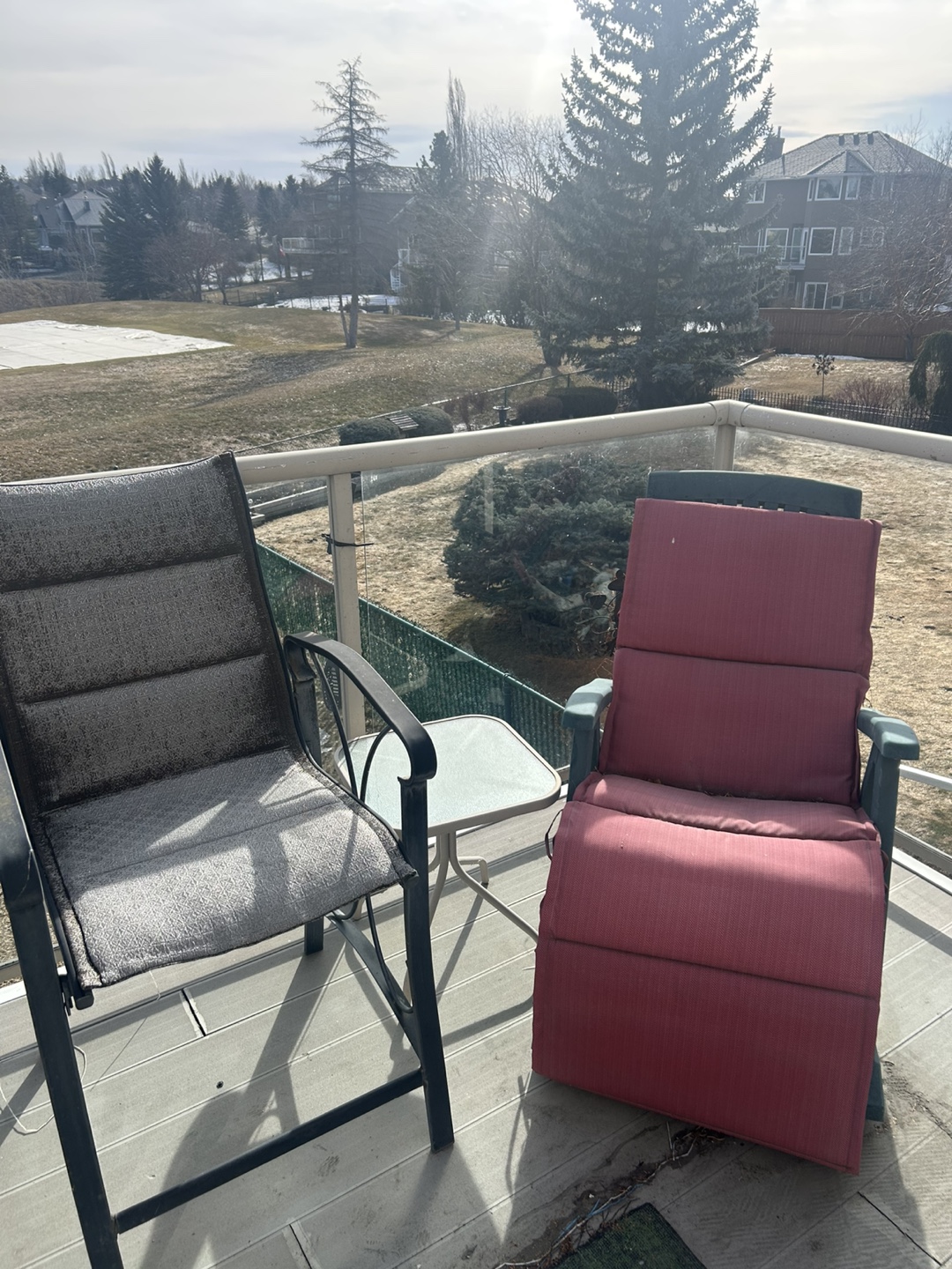 Red Leather Storage Ottoman & Patio Furniture Set