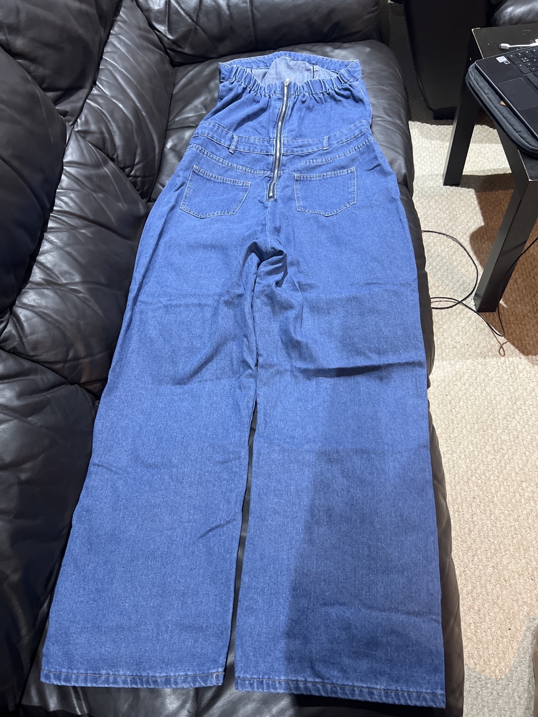 Women's Denim Wide Leg Jumpsuit - photo 4