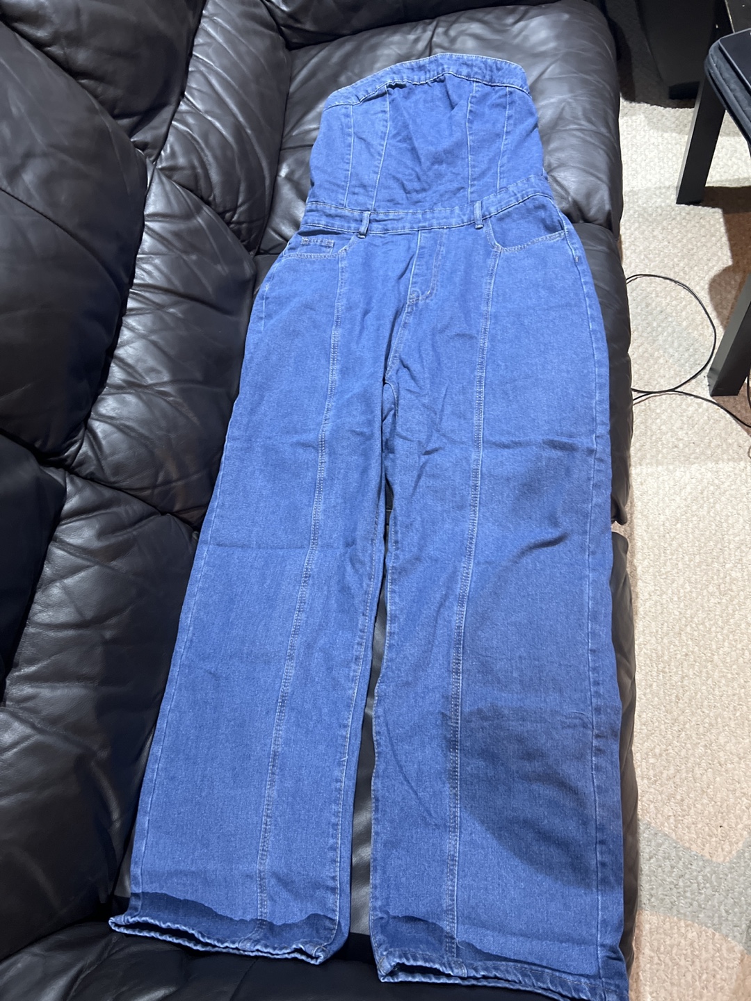 Women's Denim Wide Leg Jumpsuit - photo 2
