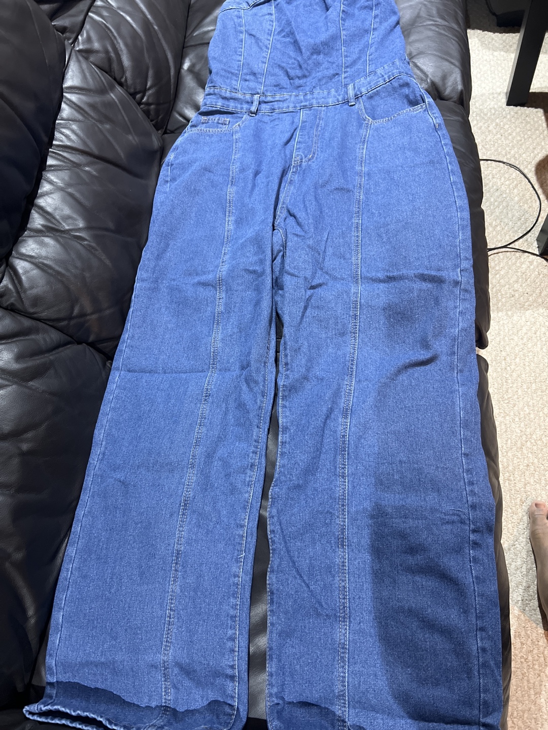 Women's Denim Wide Leg Jumpsuit
