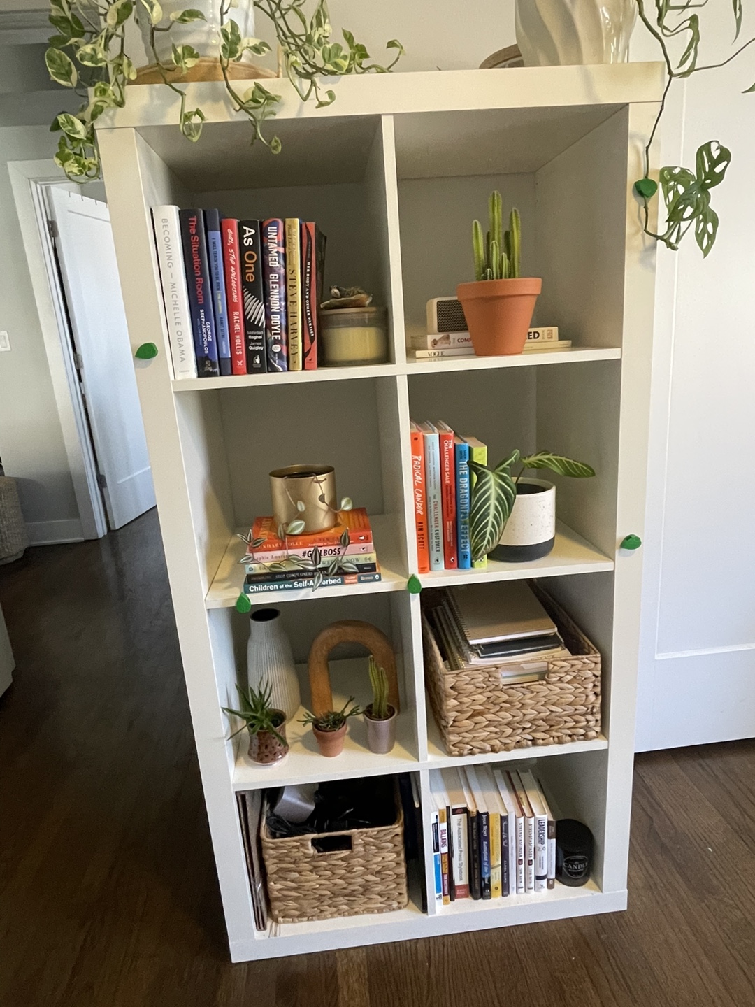White IKEA Kallax Shelving Unit