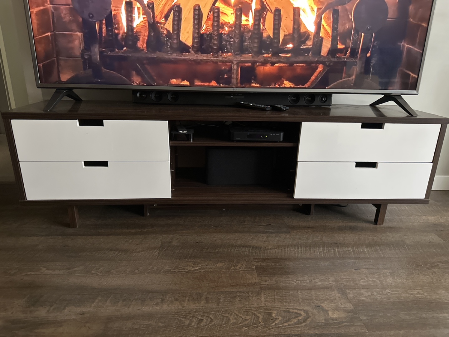 Mid-Century Modern TV Stand with Drawers - photo 2