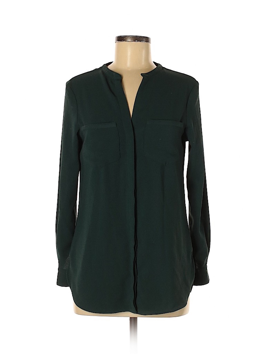 🏈 Barbour Women's Green Long Sleeve Button-Down Blouse Sz 10 - photo 2
