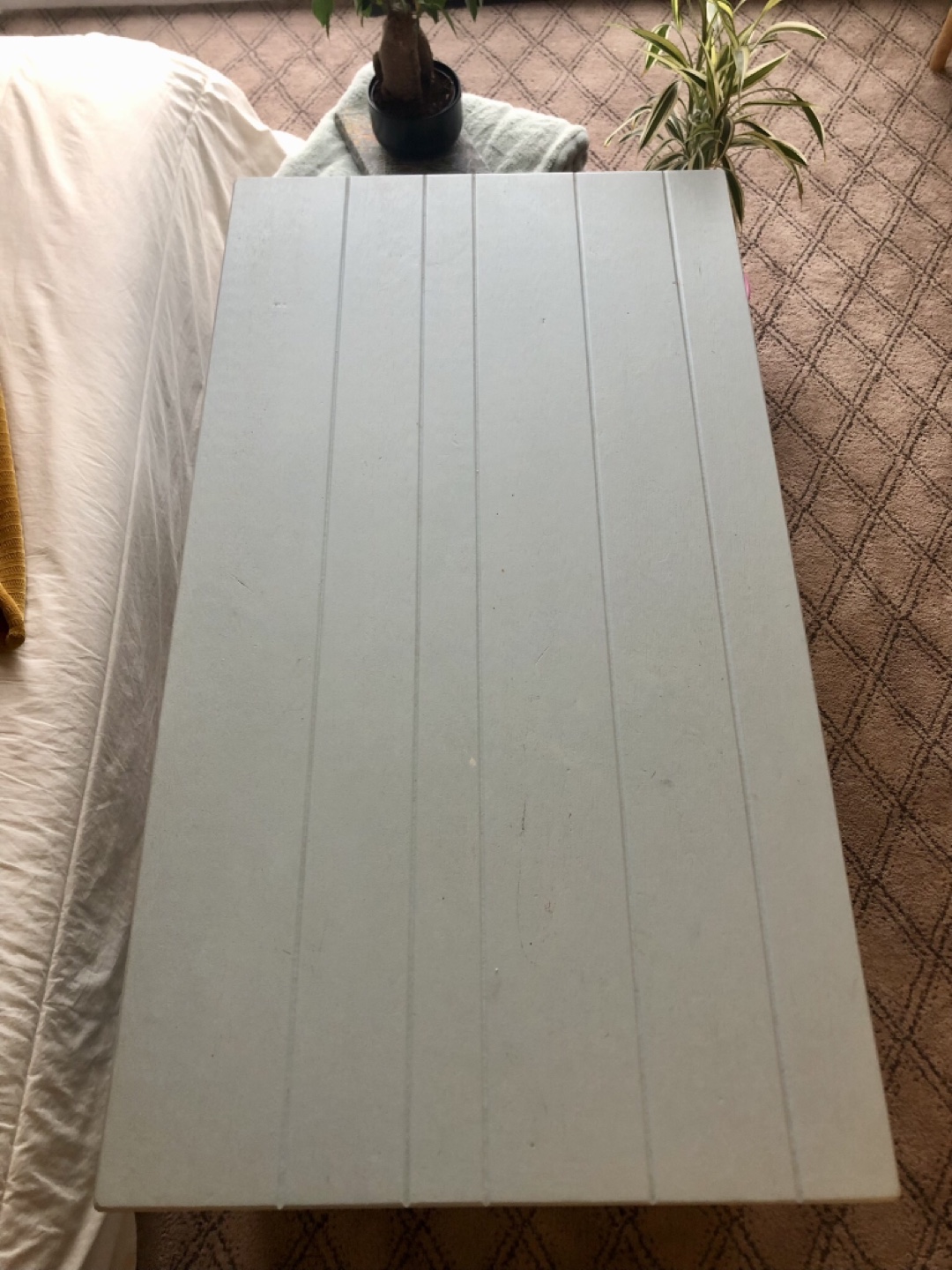 Light Blue Coffee Table with Shelf - photo 2