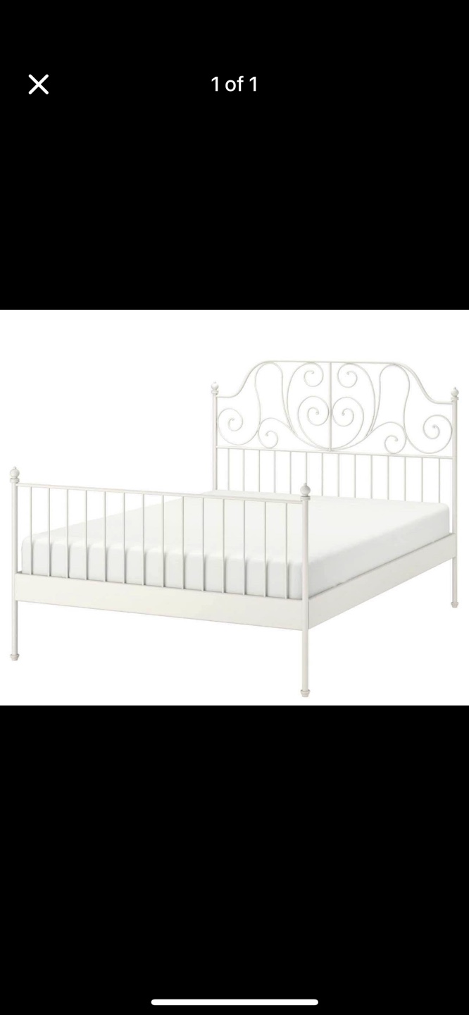 IKEA Metal Double Bed Frame - White🧡 + free gift