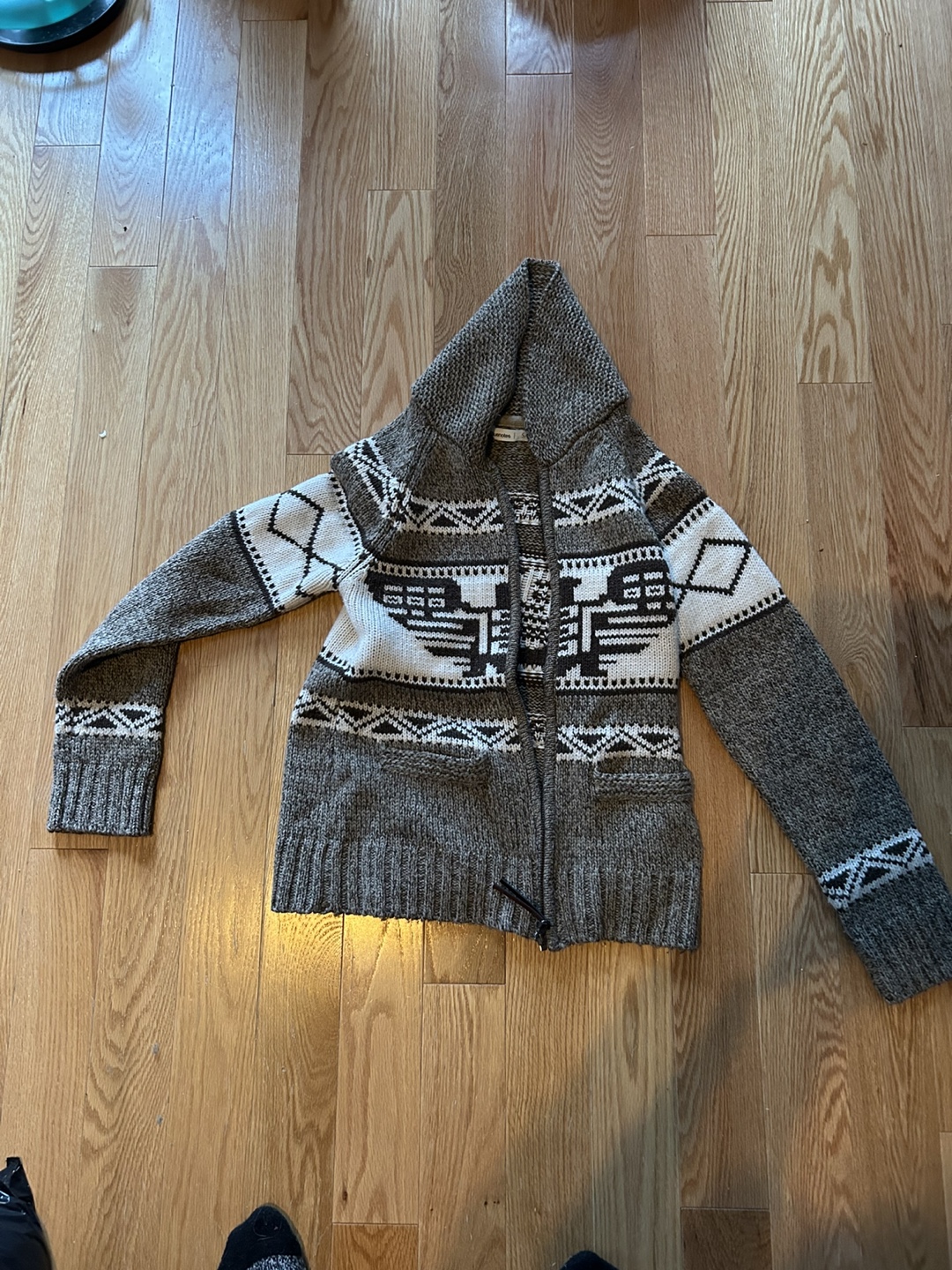 Grey & White Knitted Cardigan