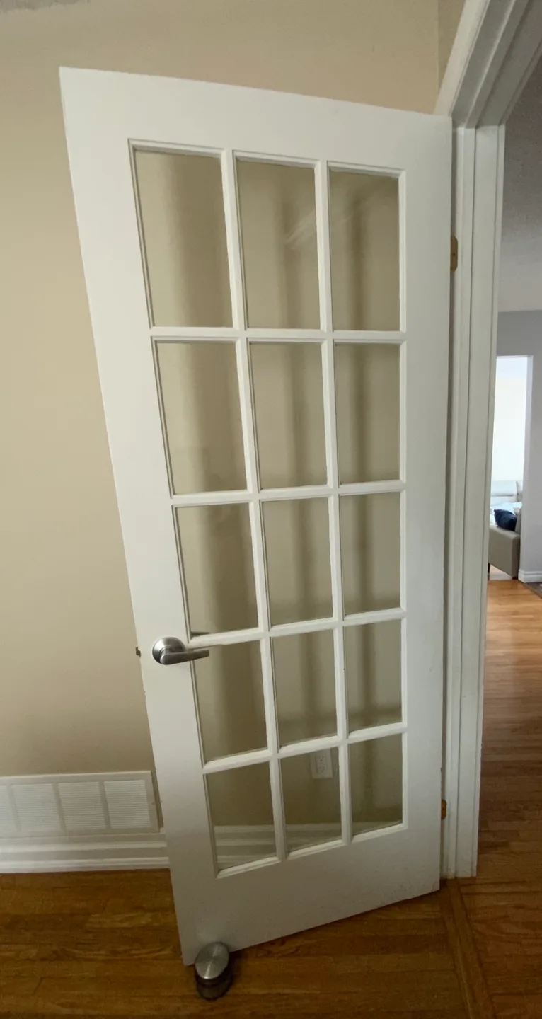 White Interior French Doors with Glass Panes image indicator(7)