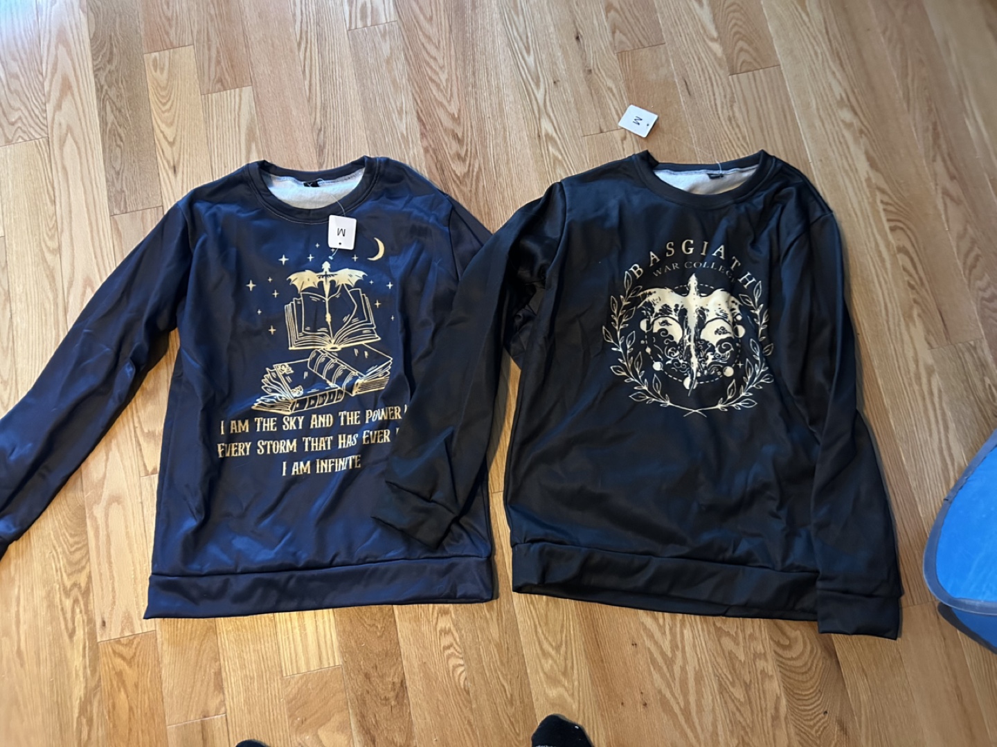 Two Black Graphic Print Long Sleeve Sweatshirts