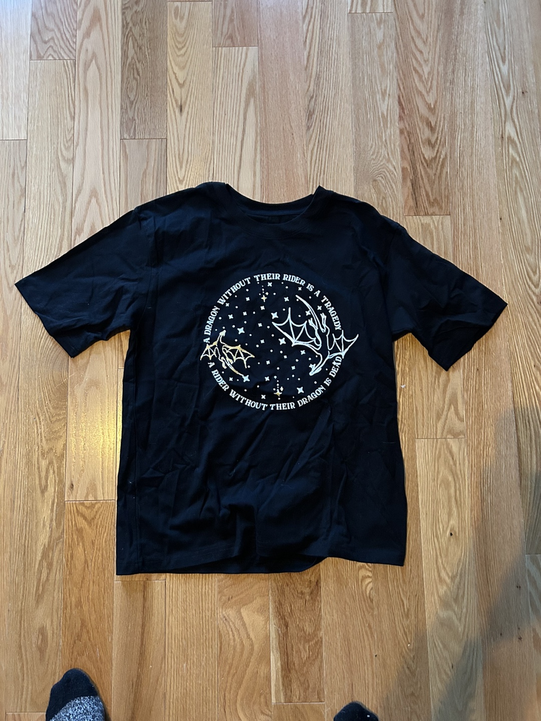 Black T-Shirt with Dragon Graphic