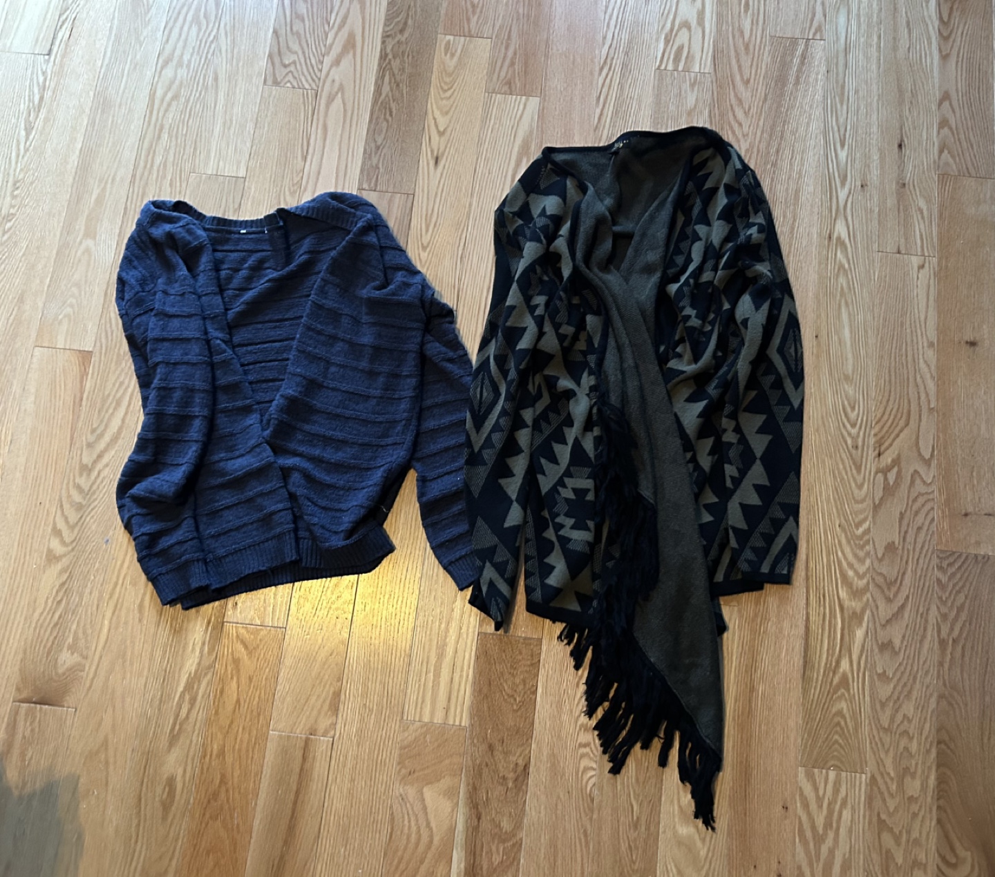 Two long sleeved cardigans