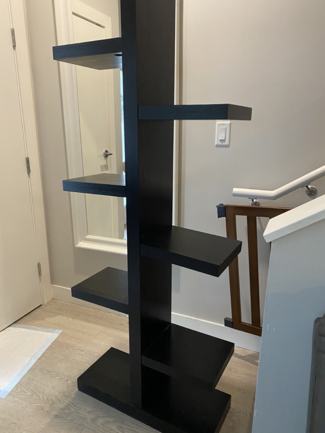 Black 6-shelf narrow bookcase - photo 3
