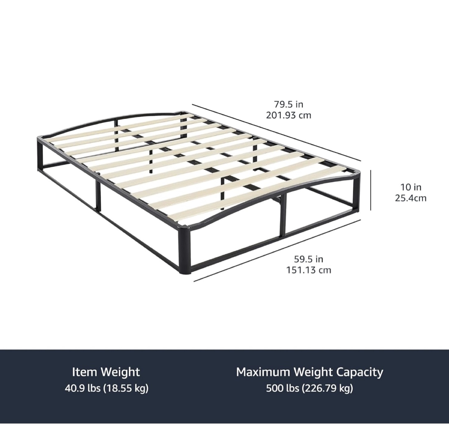 Queen Metal Platform Bed Frame with Headboard - photo 2