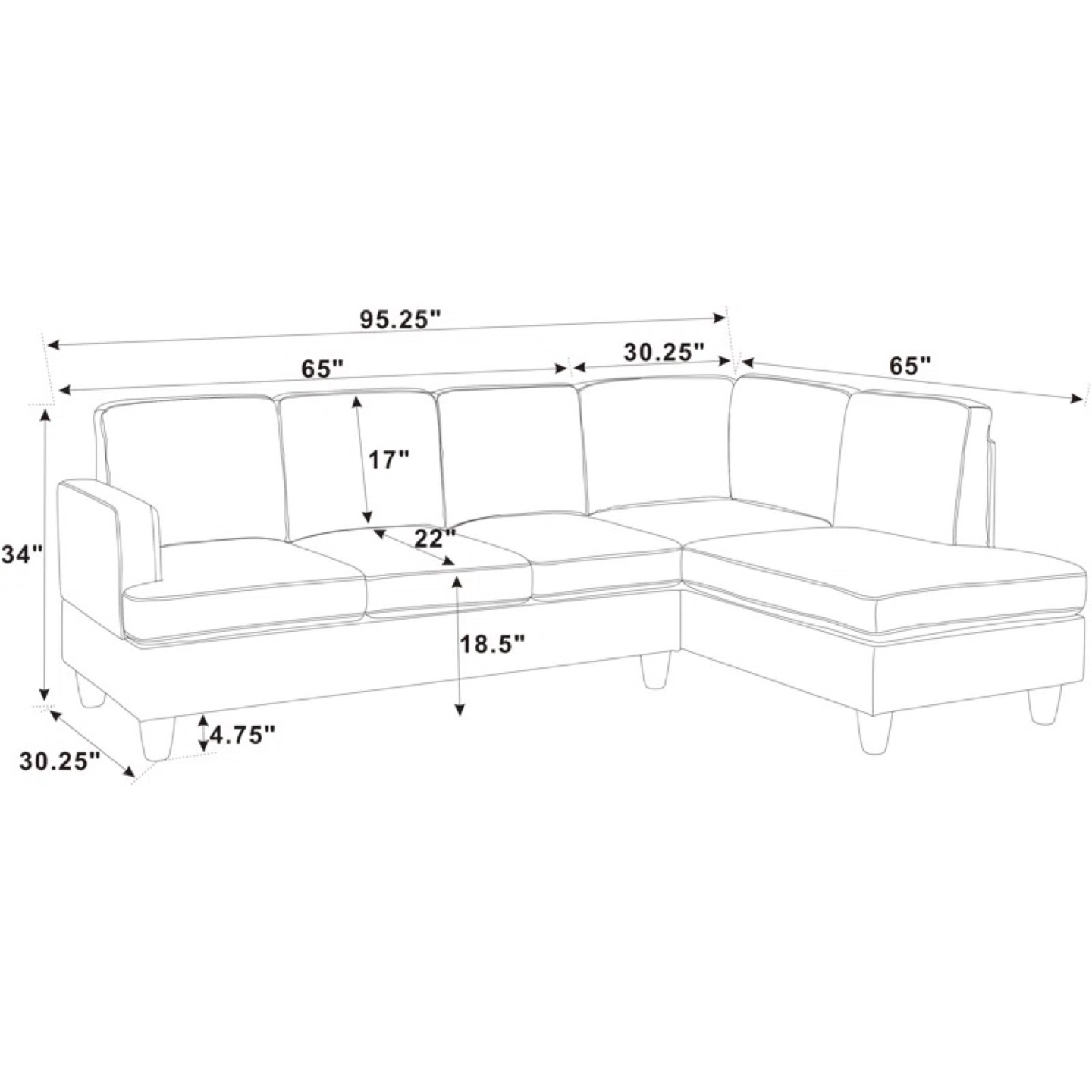 Beige Sectional Sofa - photo 4