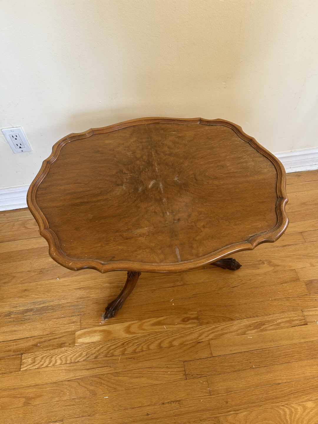 Antique Wooden Tri-Leg Occasional Table - photo 2