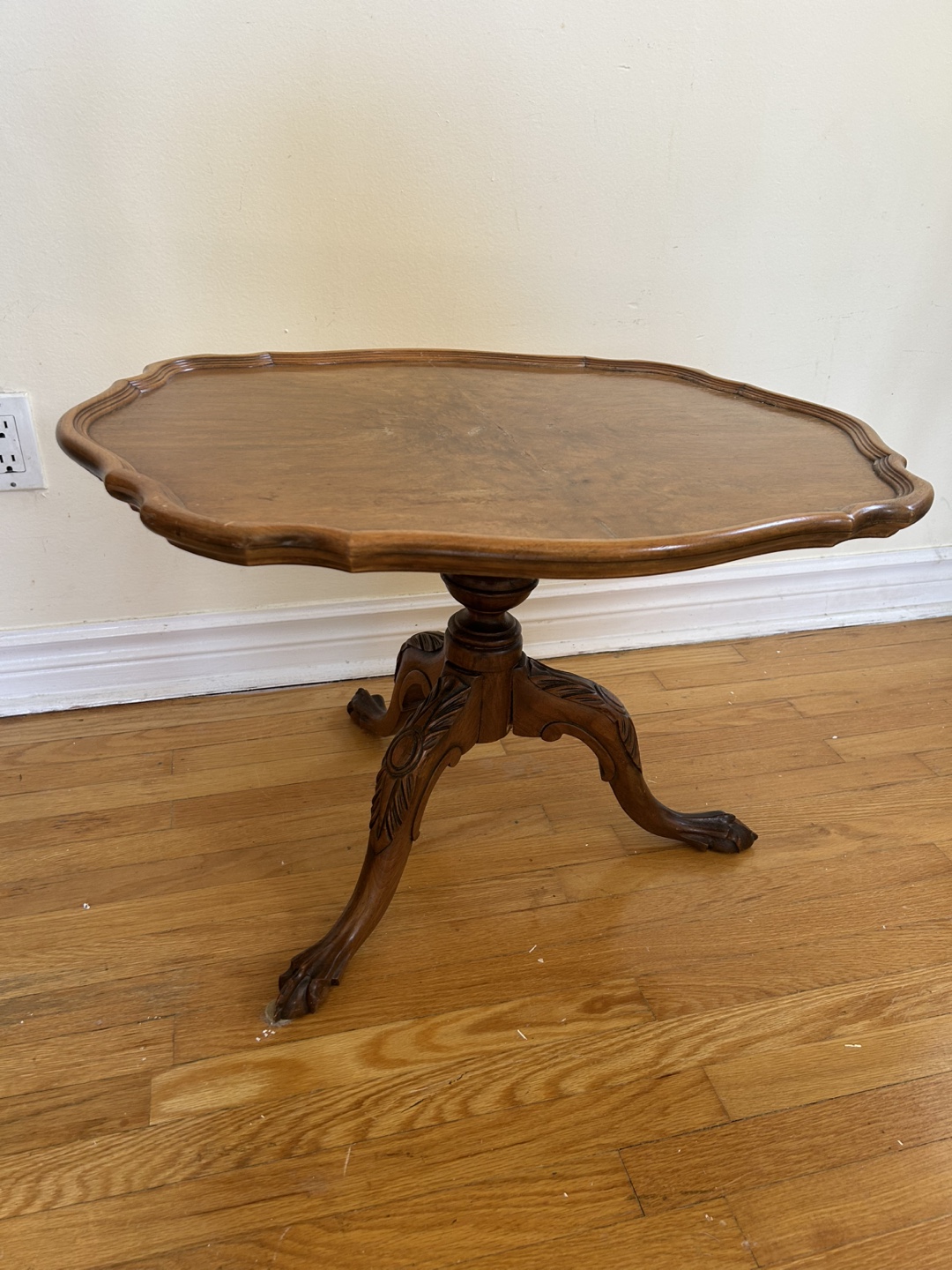 Antique Wooden Tri-Leg Occasional Table