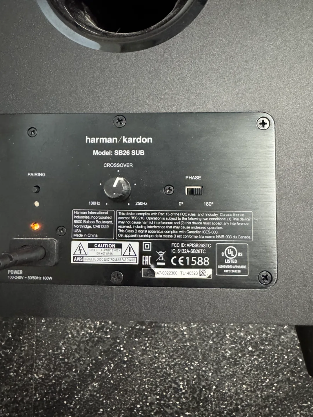 Harman Kardon SB26 Subwoofer image indicator(3)
