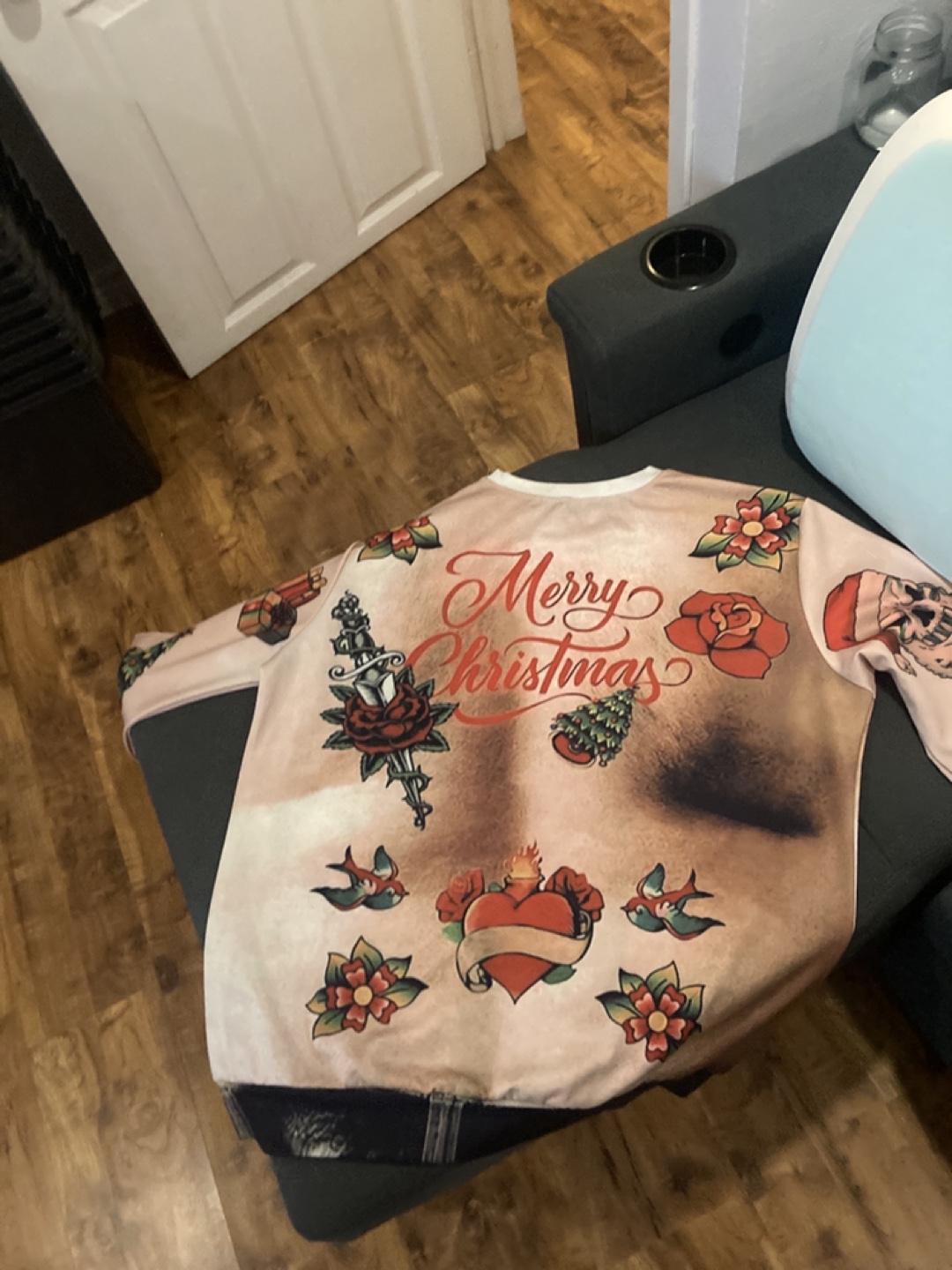 Merry Christmas Tattoo Print Sweater - photo 2