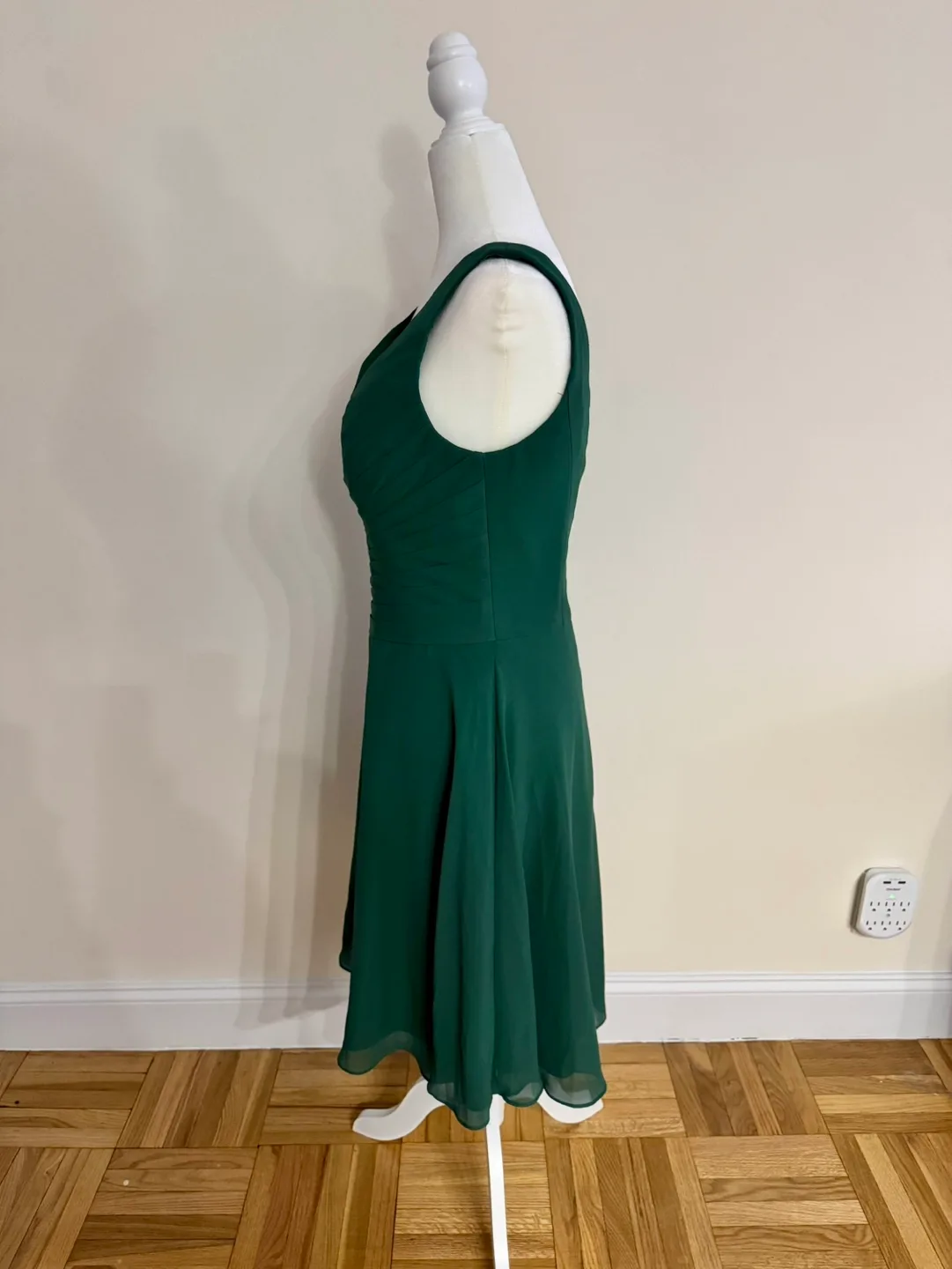 Azazie Dark Green A-Line Dress | Size 6 image indicator(5)