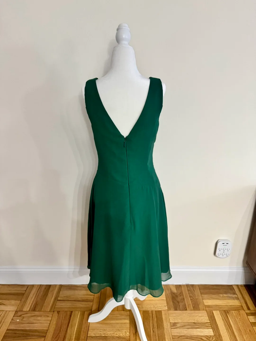 Azazie Dark Green A-Line Dress | Size 6 image indicator(4)