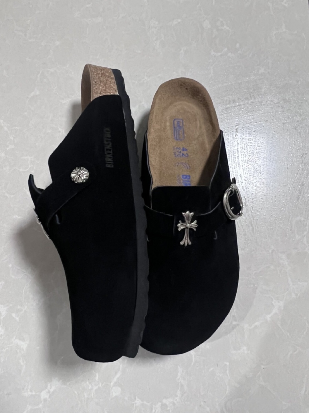 Chrome Hearts x Birkenstock Boston Suede Clogs - photo 2