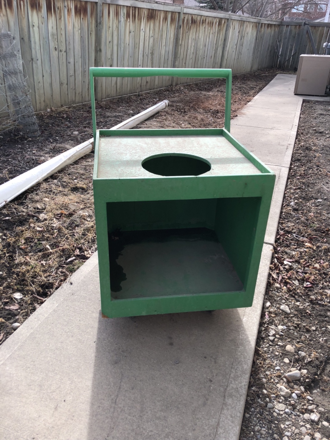 Vintage Green Wood Utility Cart - photo 2