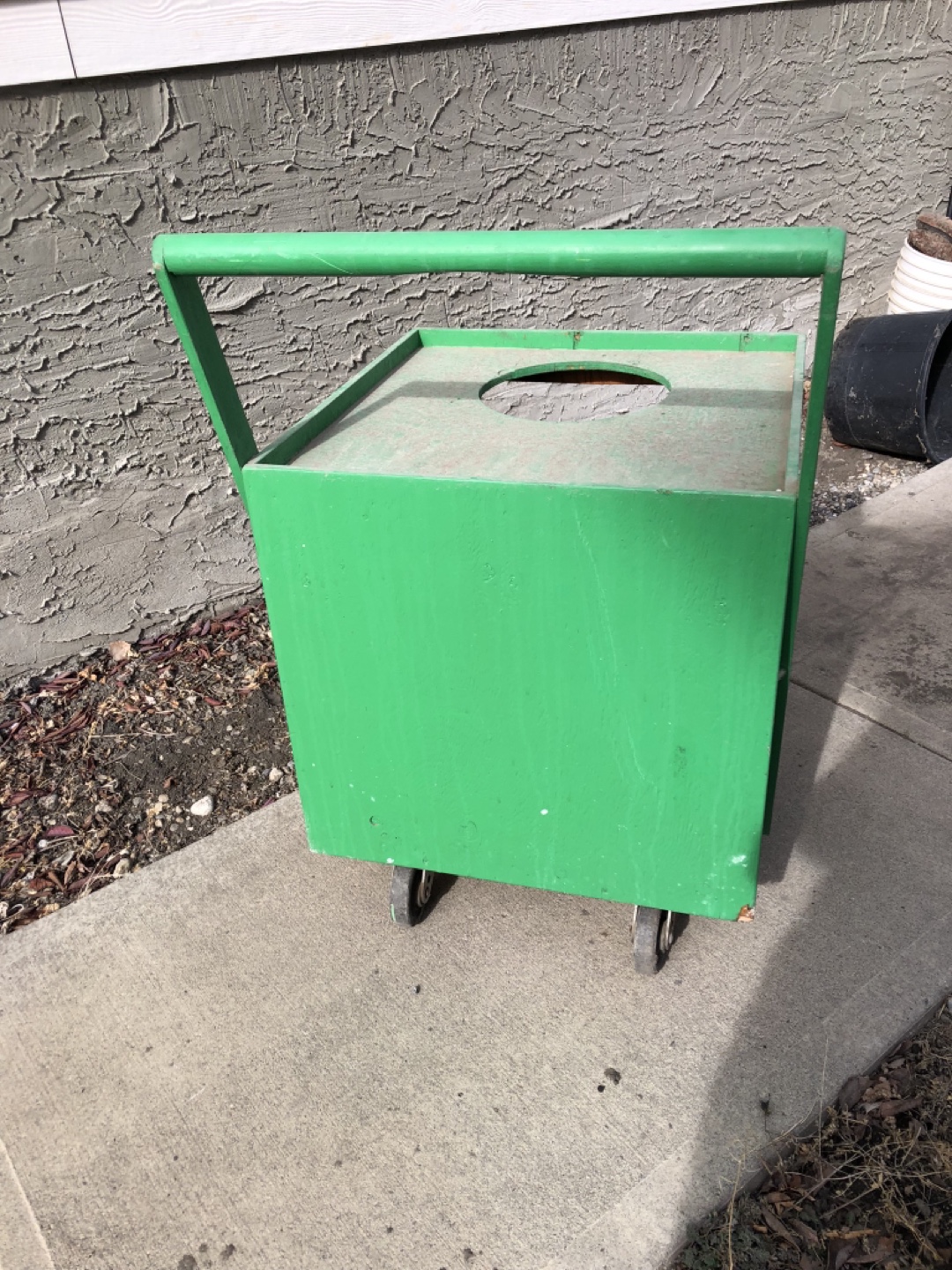Vintage Green Wood Utility Cart