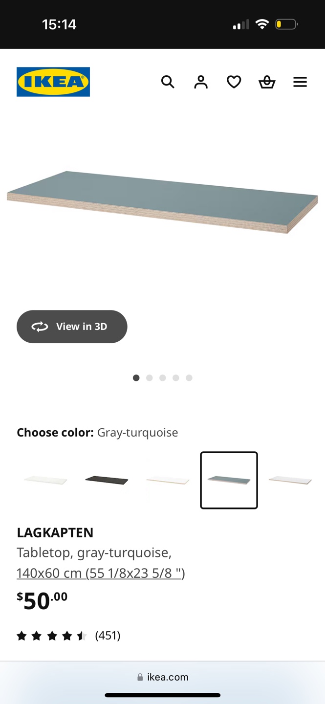 IKEA LINNMON Tabletop and legs - Blueish Dark Grey, - photo 5