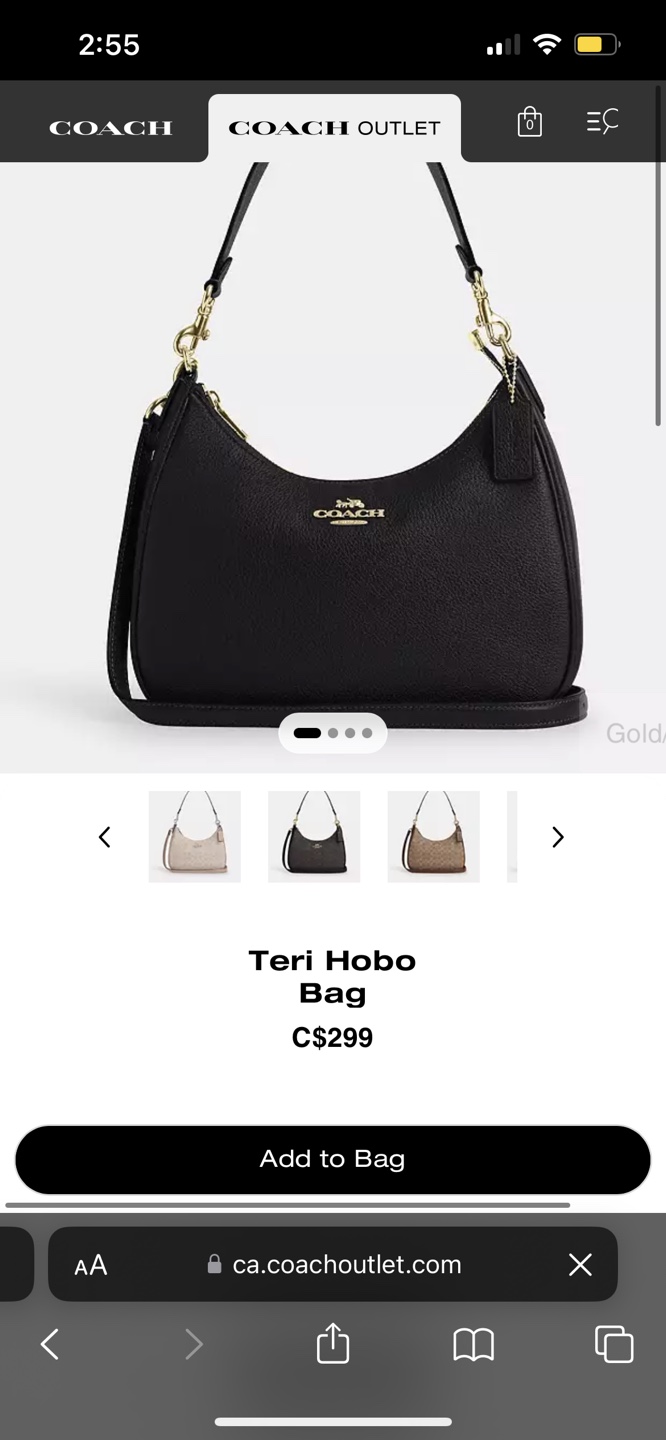 Coach Teri Hobo Bag - Black/Gold - photo 5