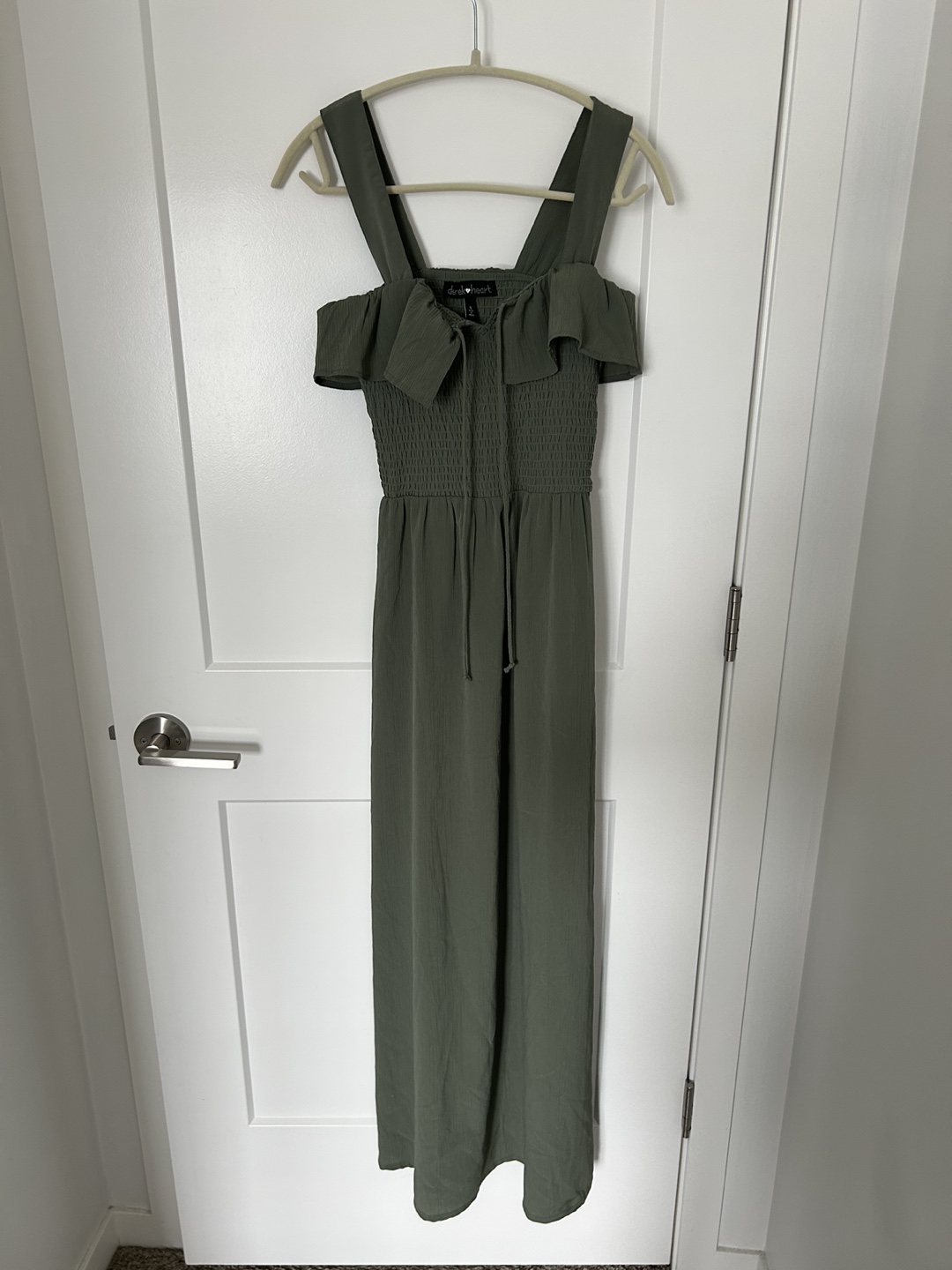Olive Green Smocked Maxi Dress