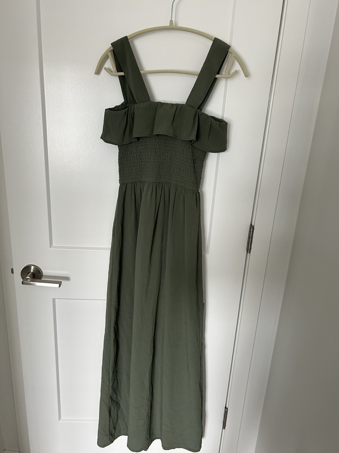 Olive Green Smocked Maxi Dress - photo 2